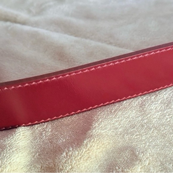 PRADA Red Leather Belt 1C 2289 95/38 Made In Italy Authentic - Picture 5 of 12